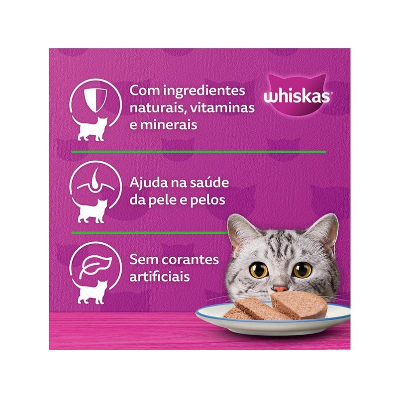 Alimento Úmido Patê Whiskas Lata para Gatos Adultos Carne