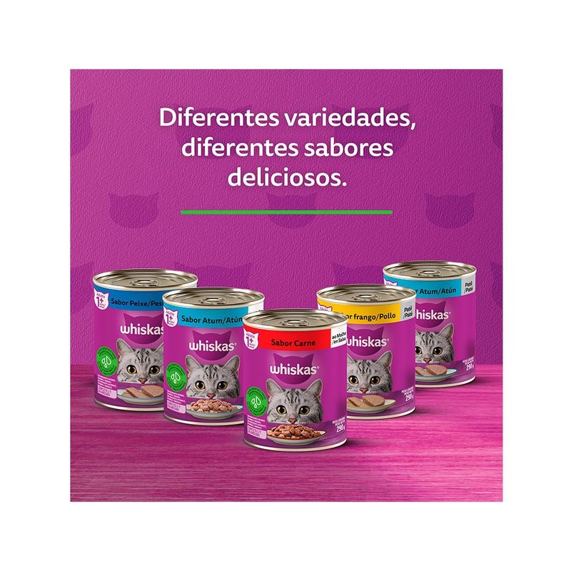 Alimento Úmido Patê Whiskas Lata para Gatos Adultos Carne