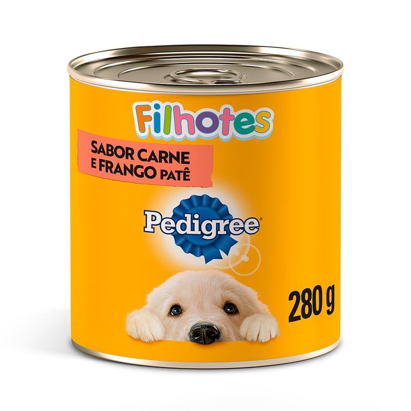 Alimento Úmido Patê Pedigree Lata para Cães Filhotes Carne e Frango 