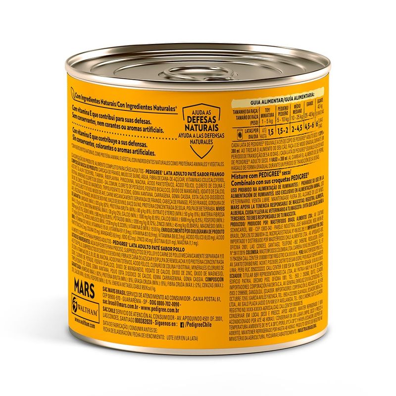Alimento Úmido Patê Pedigree Lata para Cães Adultos Frango