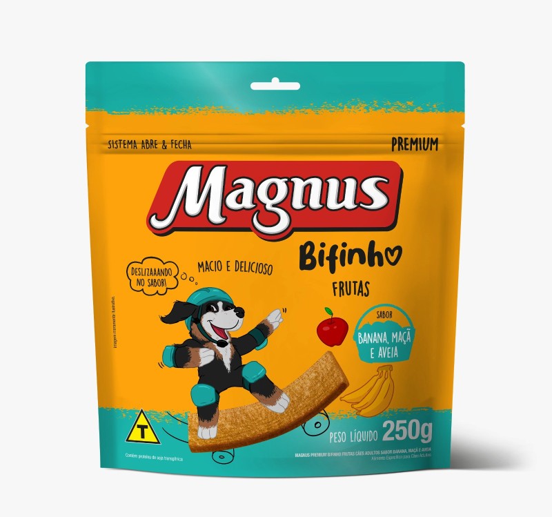 Bifinho Magnus Premium Frutas Cães Adultos Banana, Maçã E Aveia 250g
