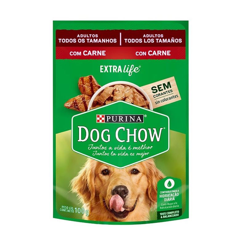 Alimento Úmido Sachê Dog Chow Cães Adulto Todos os Tamanhos Carne