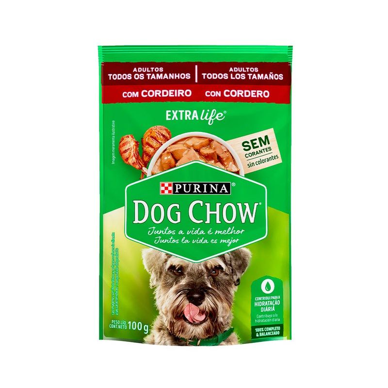 Ração Úmida Nestlé Purina Dog Chow para Cães Adultos Sabor Cordeiro