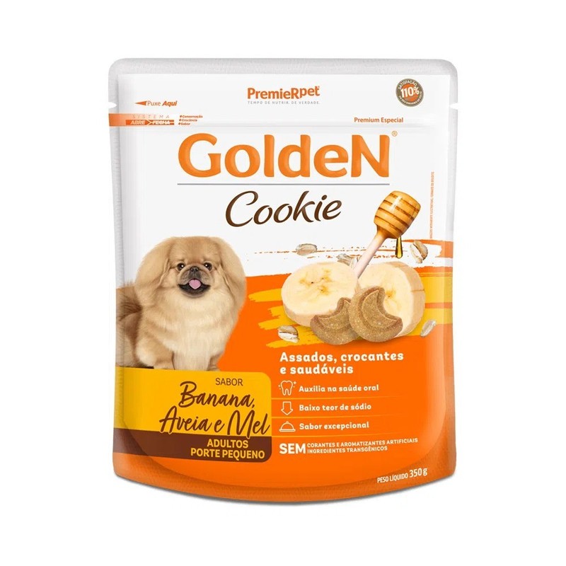 Biscoito Golden Cookie Cães Adultos Banana Aveia e Mel 350g