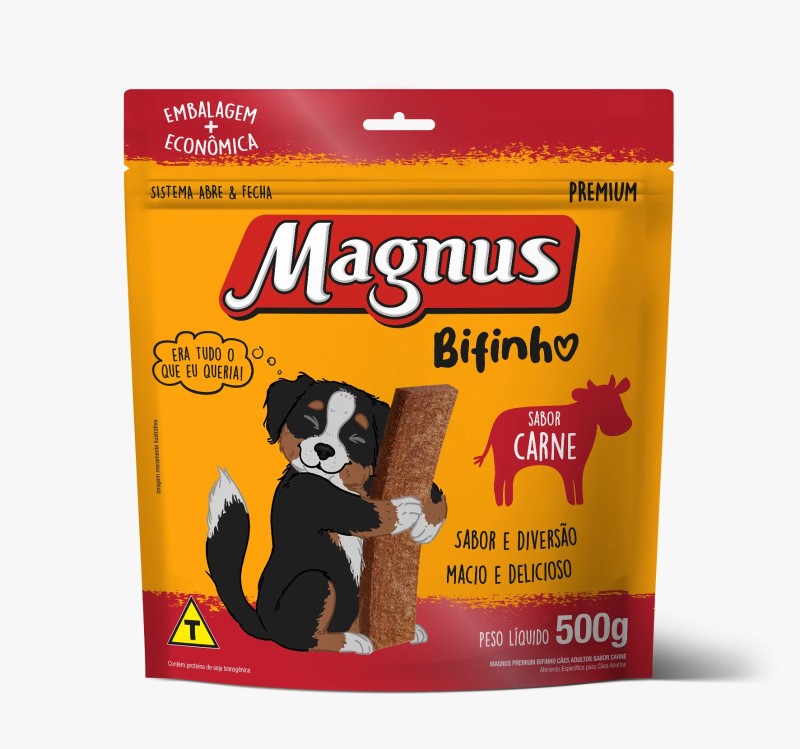 Bifinho Magnus Mastigáveis Sabor Carne para Cães 500g