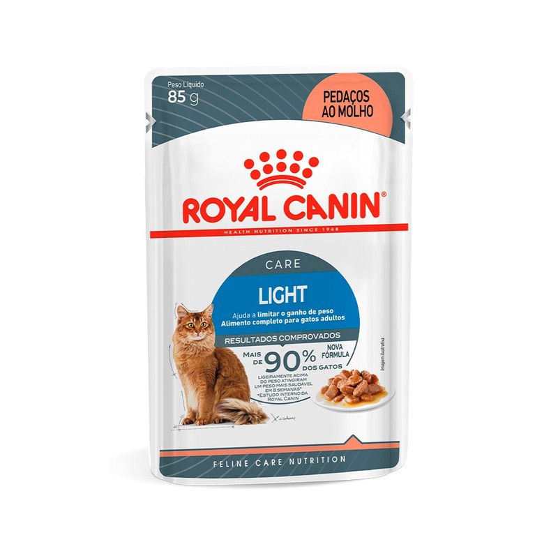 Alimento Úmido Sachê Royal Canin Ultra Light Gatos Adultos 85g