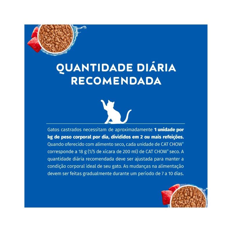 Alimento Úmido Sachê Cat Chow Castrados Carne 85g Nestlé Purina