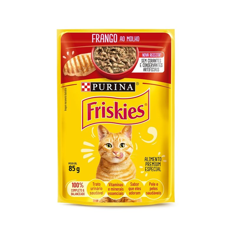 Alimento Úmido Sachê Friskies Gatos Frango ao Molho 85g Nestlé Purina