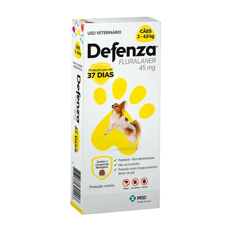 Antipulgas e Carrapatos Defenza para Cães de 2 a 4,5kg - 1 comprimido