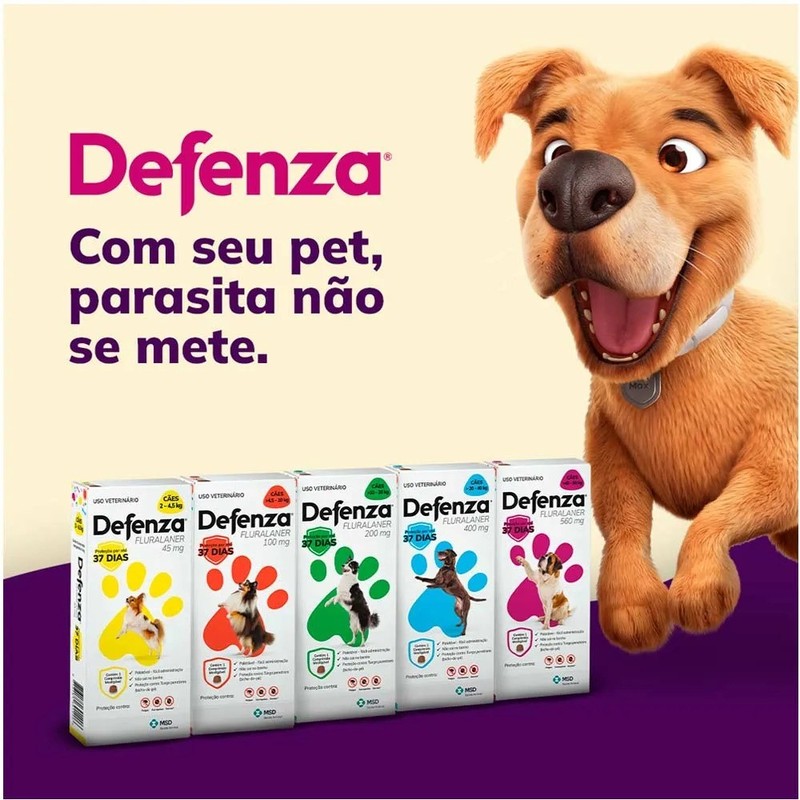 Antipulgas e Carrapatos Defenza para Cães de 10 a 20kg - 1 comprimido