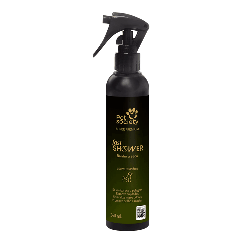 Banho a Seco Fast Shower 5 em 1 Pet Society Spray -  240ml