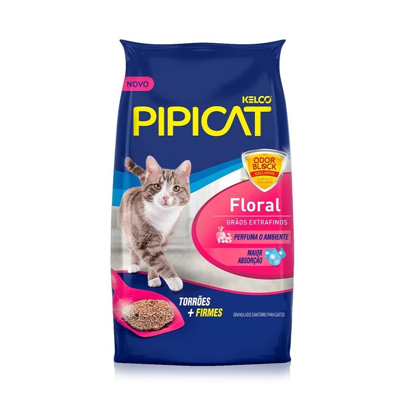 Areia Higiênica Pipicat Floral para Gatos