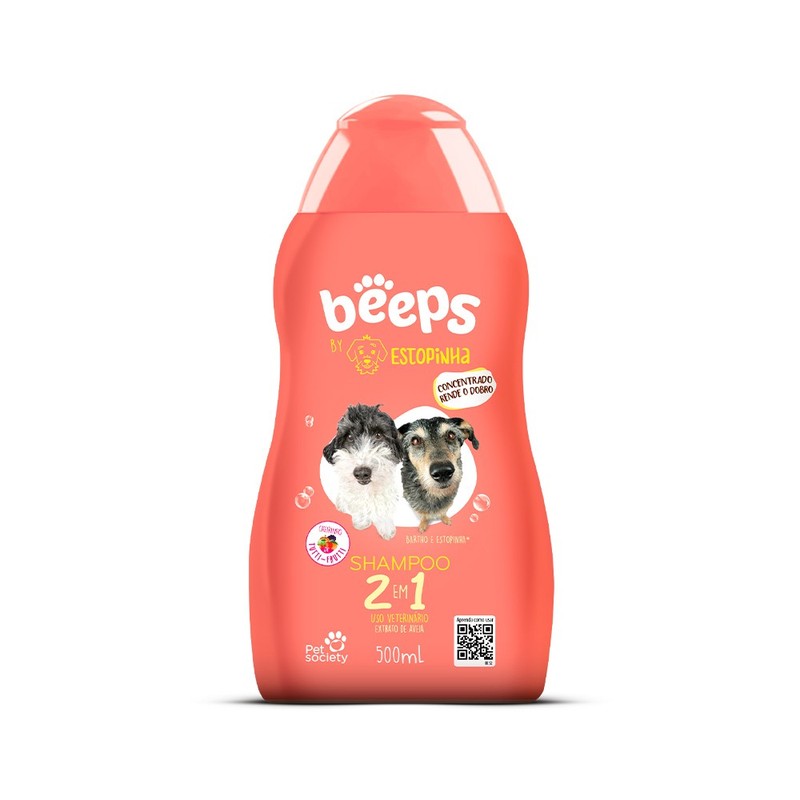 Shampoo Beeps Estopinha 2 em 1 Extrato de Aveia Pet Society - 500ml