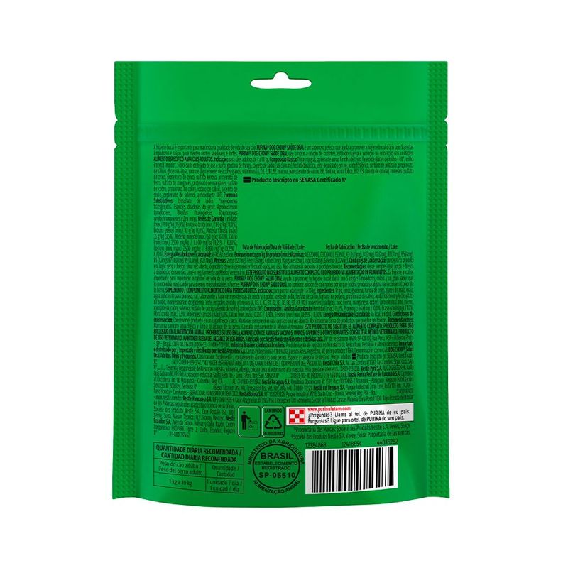 Petisco Dog Chow Oral Extra Life Cães Adultos Raças Minis & Pequenas 45g 