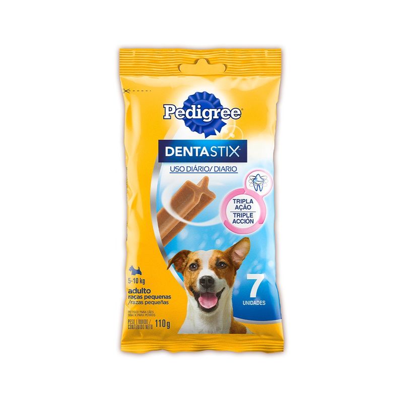Petisco Pedigree Dentastix Cuidado Oral Cães Adultos Raças Pequenas 7 unidades 110g