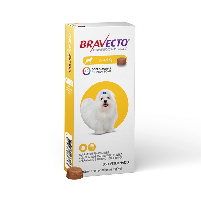 Antipulgas e Carrapatos Bravecto Comprimido para Cães 2 - 4,5kg