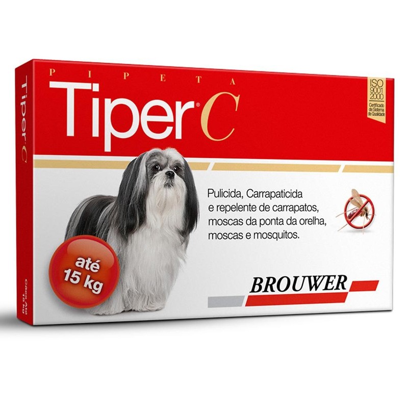 Antipulgas e Carrapatos Tiper C Cães até 15 kg Brouwer -  1 pipeta