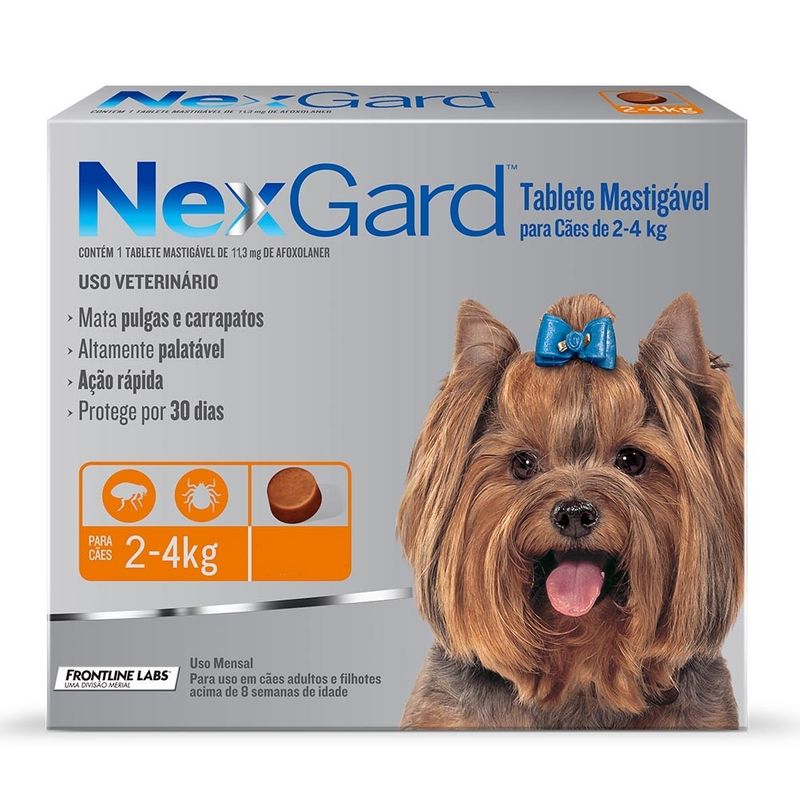 Antipulgas e Carrapatos NexGard Cães 2 a 4kg