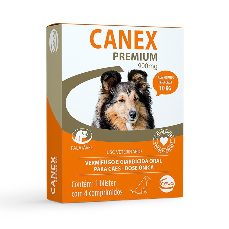 Vermífugo Canex Premium Para Cães Até 10kg -  4 Comprimidos Ceva