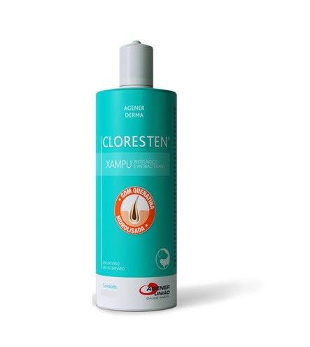 Shampoo Cloresten  Antifúngico e Antibacteriano Cães e Gatos -  Agener