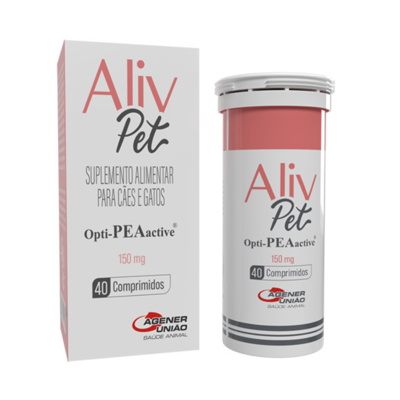 Aliv Pet 150mg Suplemento Alimentar Agener União 40 Comprimidos