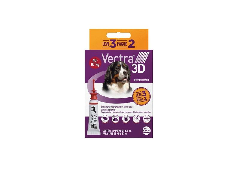 Antipulgas e Carrapatos Vectra para Cães de 40 a 67 Kg Ceva 8 ml Ceva