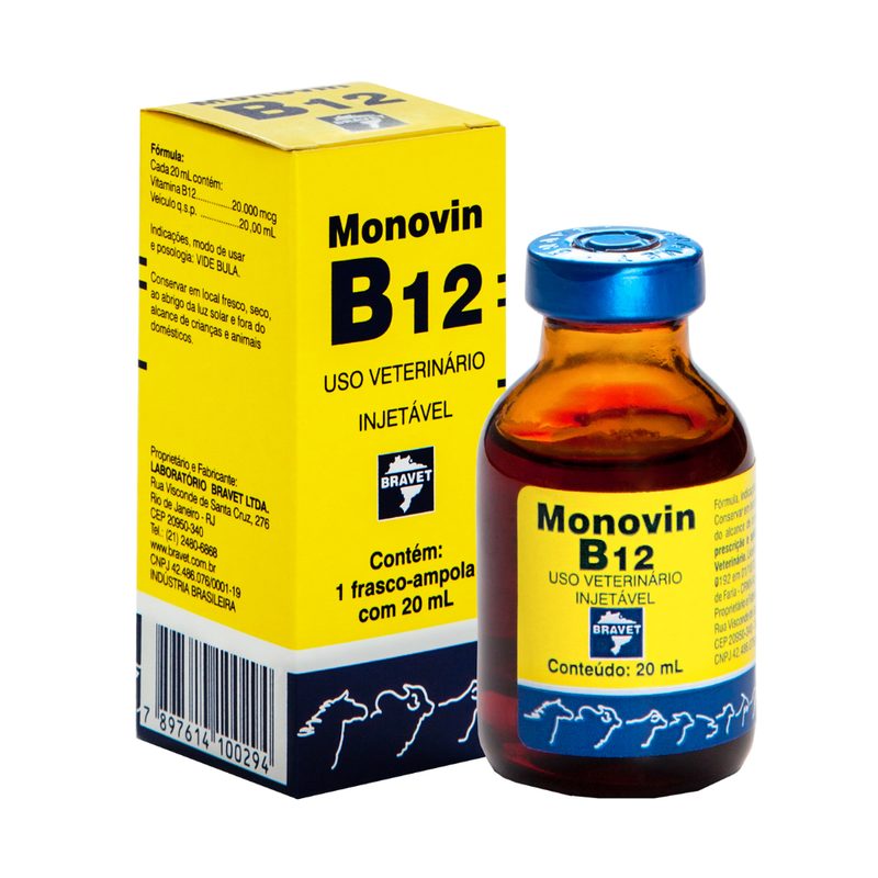 Monovin B12 Injetável Bravet 20ml