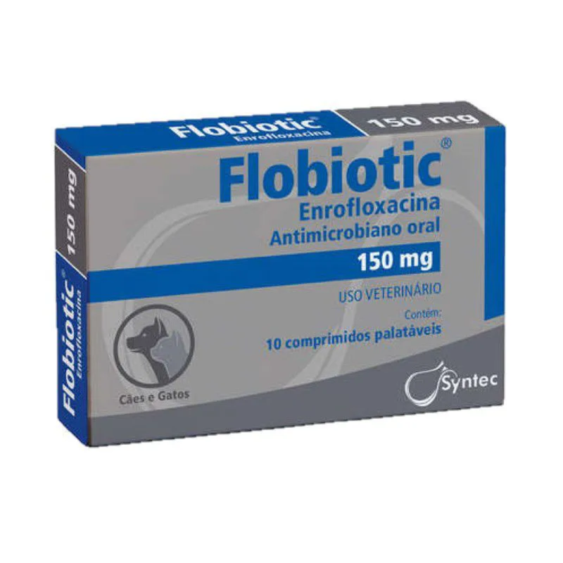 Flobiotic 150mg Antimicrobiano Cães e Gatos Syntec 10 comprimidos