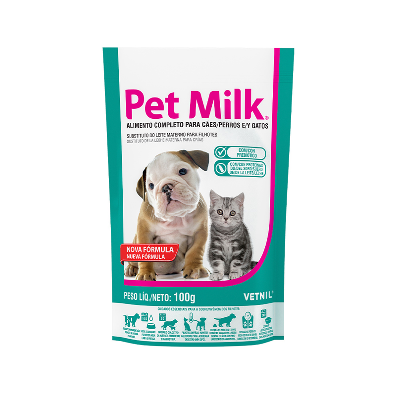 Pet Milk Suplemento Substituto do Leite Materno Vetnil 100g