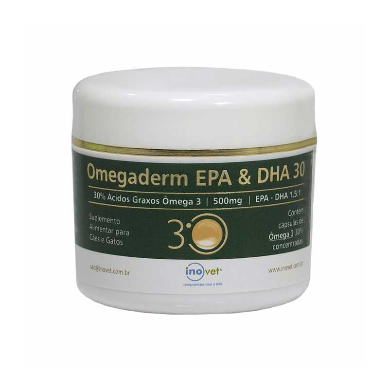 Omegaderm 30% Suplemento Inovet 500mg 30 Cápsulas