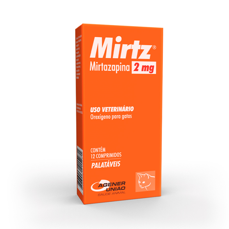 Mirtz 2mg Gatos Agener União 12 Comprimidos