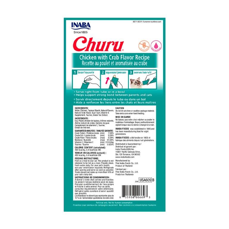 Petisco Churu Galinha com Aroma de Caranguejo para Gatos 56g