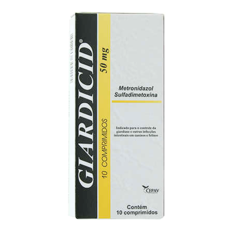Giardicid Cães e Gatos Cepav 50mg 10 Comprimidos