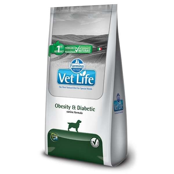 Ração Vet Life Natural Obesity e Diabetic Cães 