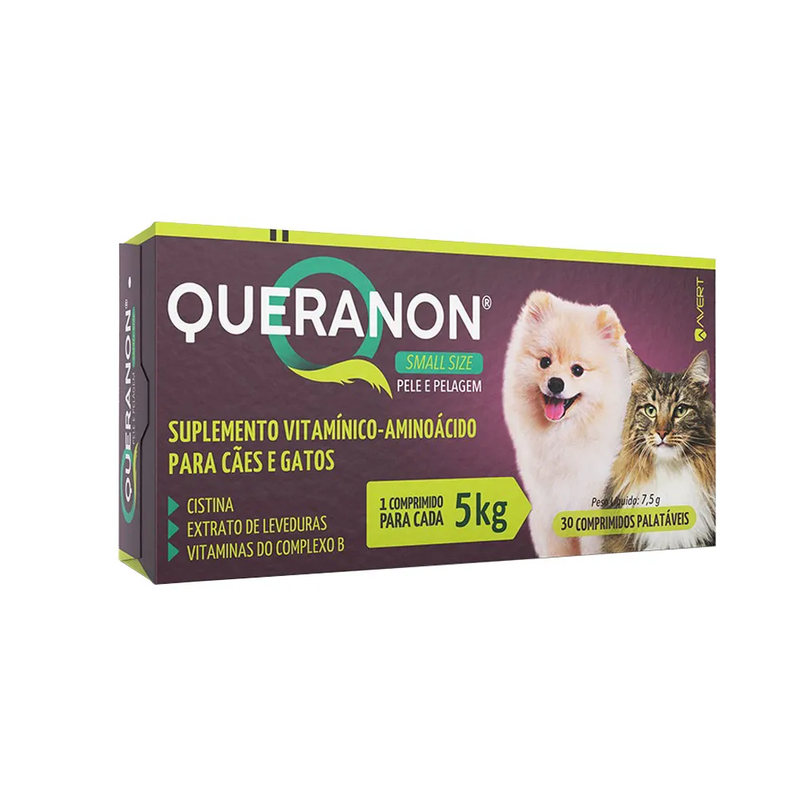 Queranon Suplemento Alimentar para Cães e Gatos Avert 5kg 30 Comprimidos