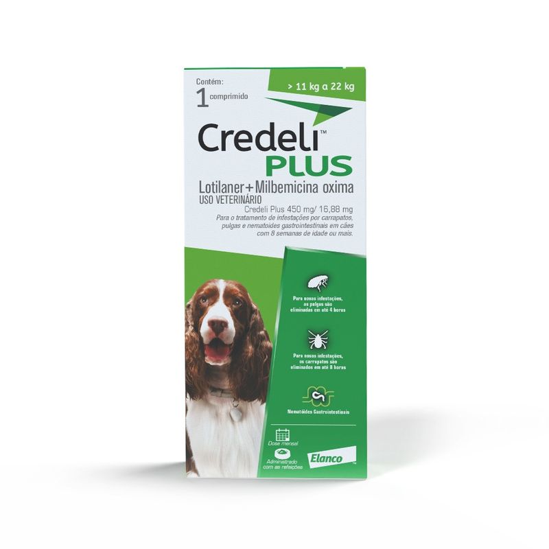 Antipulgas Credeli Plus para Cães de 11kg a 22kg 1 Comprimido