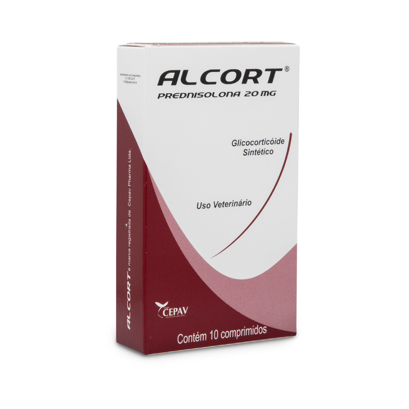 Alcort 20mg Anti-Inflamatório Cães Cepav 10 comprimidos