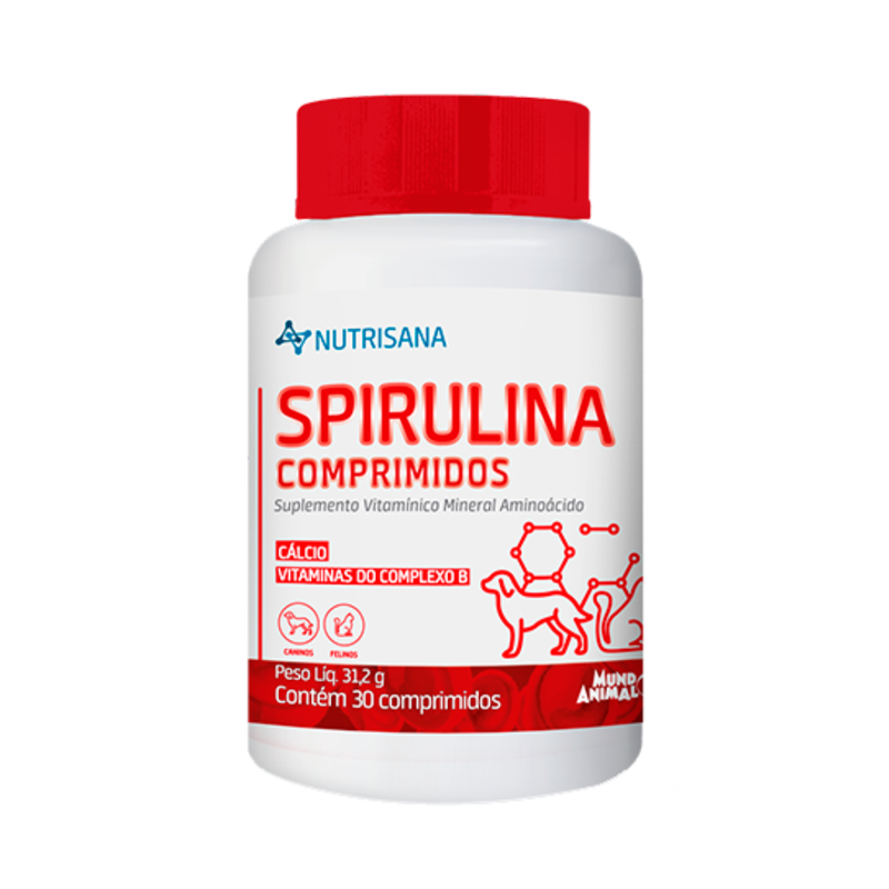 Spirulina Nutrisana Suplemento Alimentar Mundo Animal 30 comprimidos
