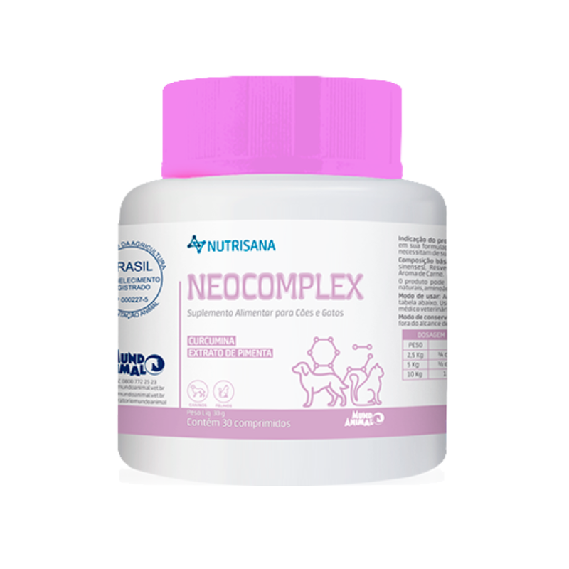 Neocomplex  Suplemento Alimentar para Cães e Gatos 30 Comprimidos Mundo Animal Nutrisana