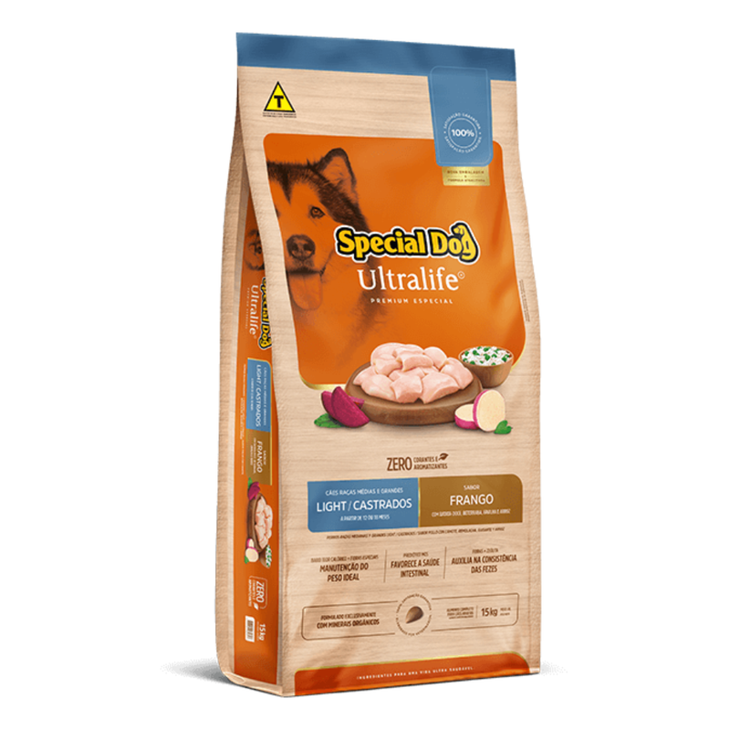 Special Dog Ultralife Light Raças Médias e Grandes Frango 15kg