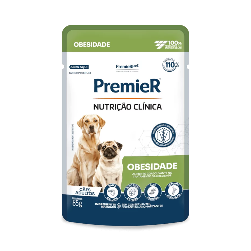 Alimento Úmido Premier Nutrição Clínica Úmidos Cães Obesidade Sachê 85g