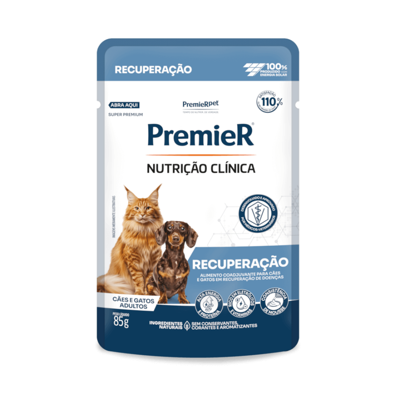 Alimento Úmido Premier Nutrição Clínica Úmidos Cães e Gatos Recuperação Sachê 85g