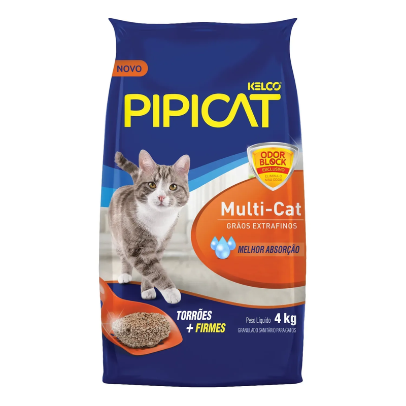 Areia Sanitária Pipicat Multicat Para Gatos
