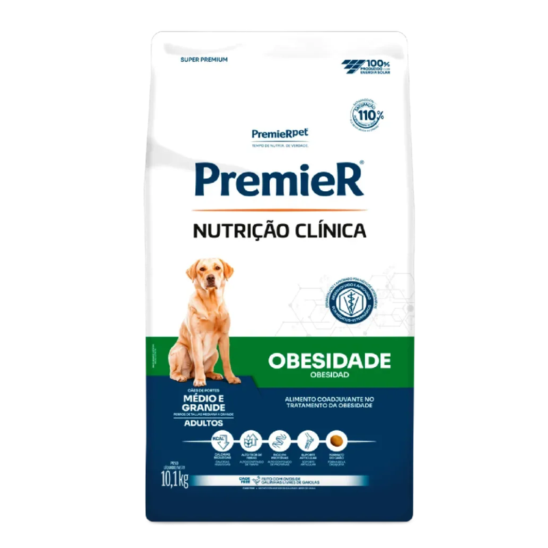 Ração Premier Nutrição Clínica Obesidade Cães Adultos Médio e Grande Porte 10,1kg