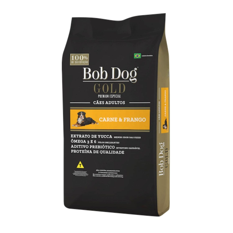 Ração Bob Dog Gold Premium Especial Cães Adultos Carne e Frango 15 kg