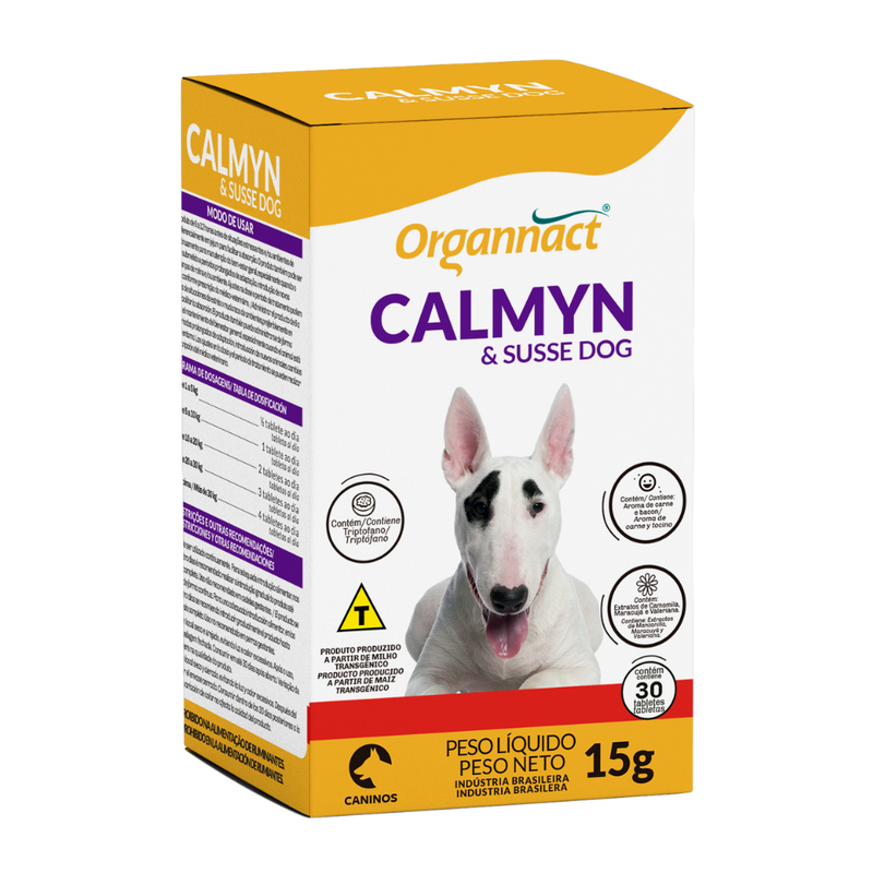 Calmyn e Susse Dog Suplemento Alimentar Organnact 30 Tabletes