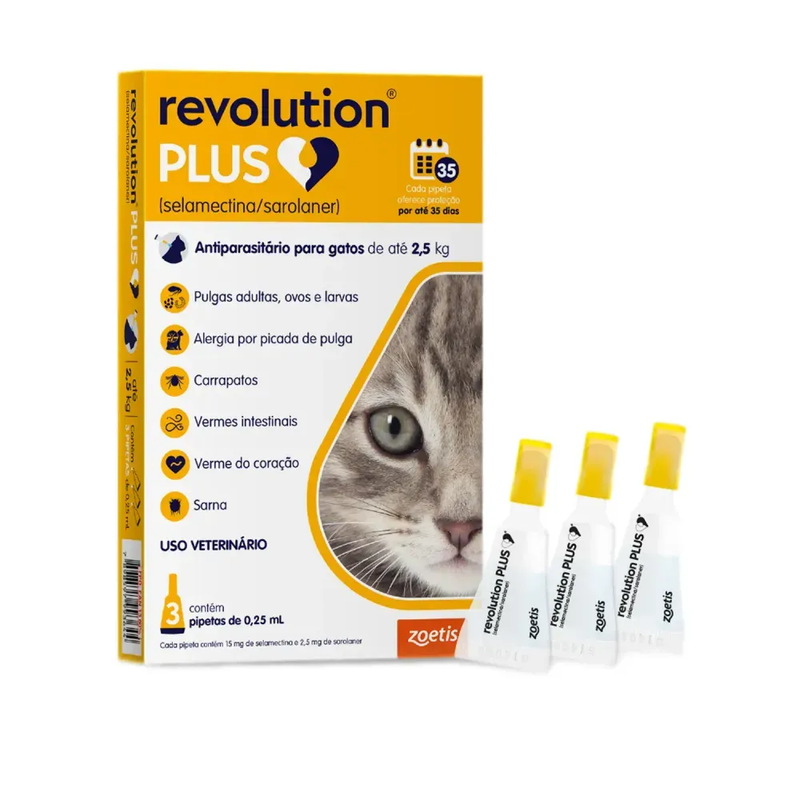 Antipulgas Revolution Plus para Gatos de 1,25 kg a 2,5 kg