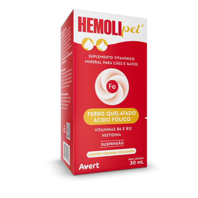 Hemolipet Suplemento Vitamínico Cães e Gatos Avert 30ml