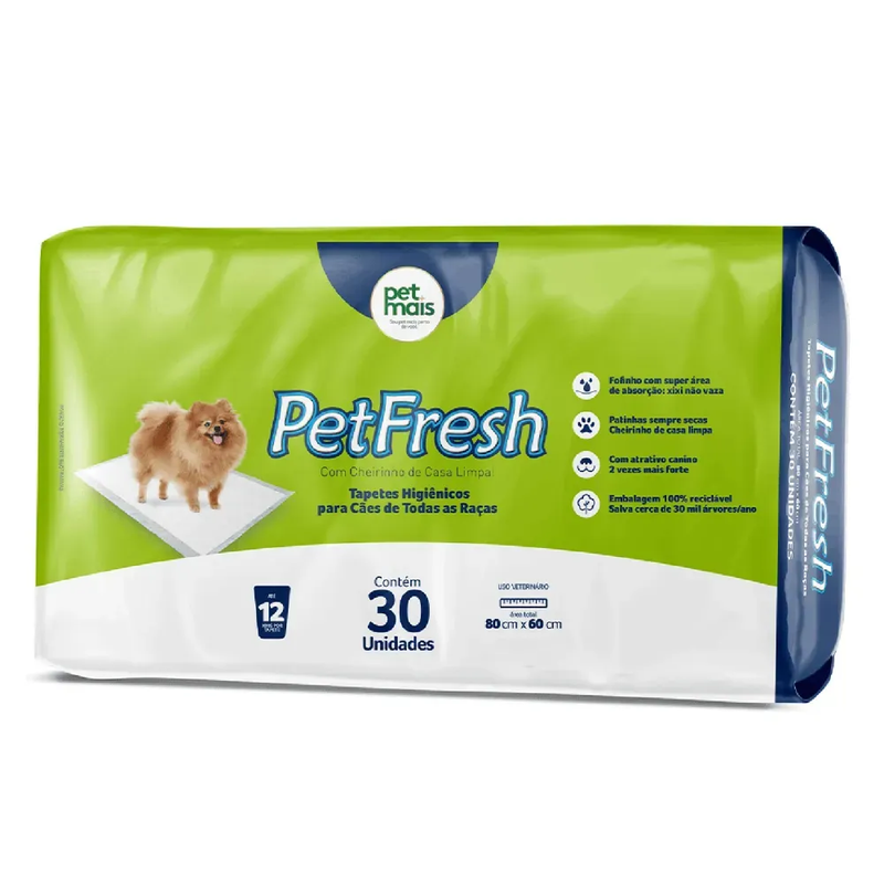 Tapete Higiênico  Pet Fresh Petmais - 30 Unidades