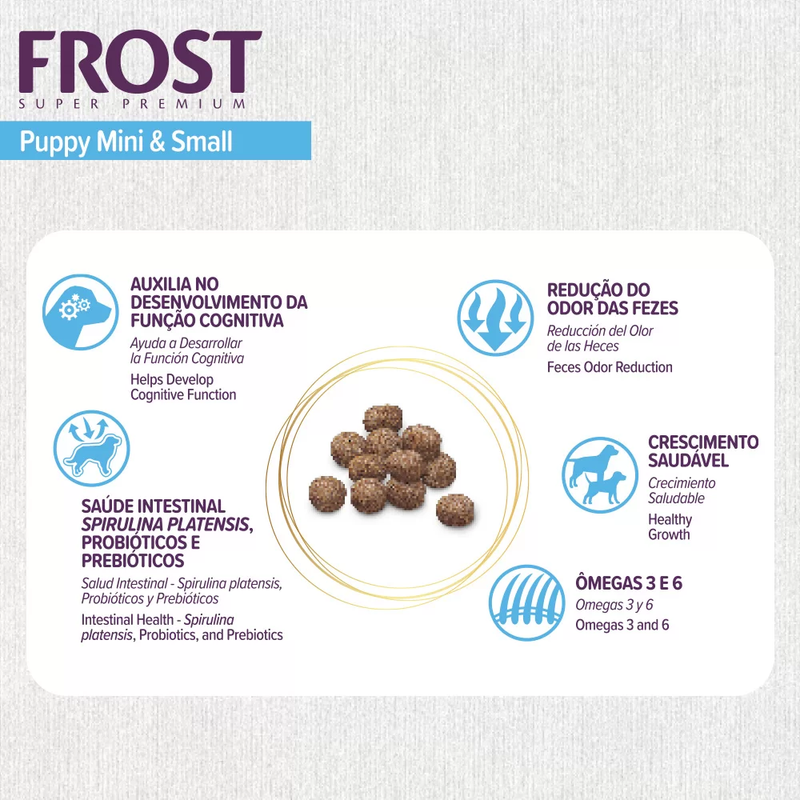 Ração Frost Puppy Mini & Small Cães Filhotes de Mini e Pequeno Porte 2,5kg Supra